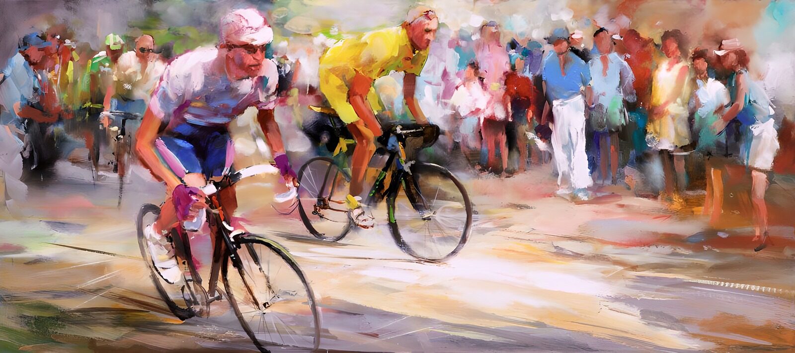 WCUK56170: Painted canvas . Cyclists