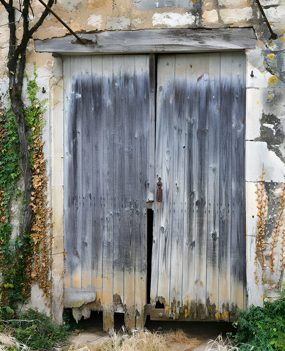 WCUK23489: Old door in France in an stone wall