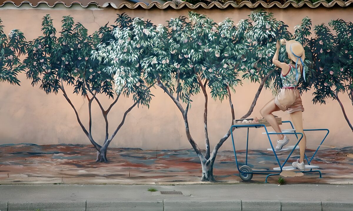 3D Wall painting at a village in France version 3
