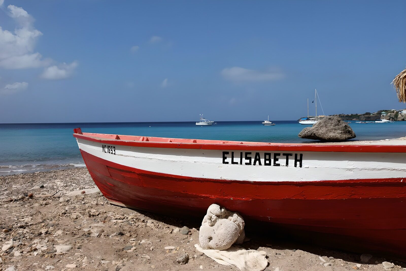 WCUK59227: Boat named Elizabeth at the Caribbean