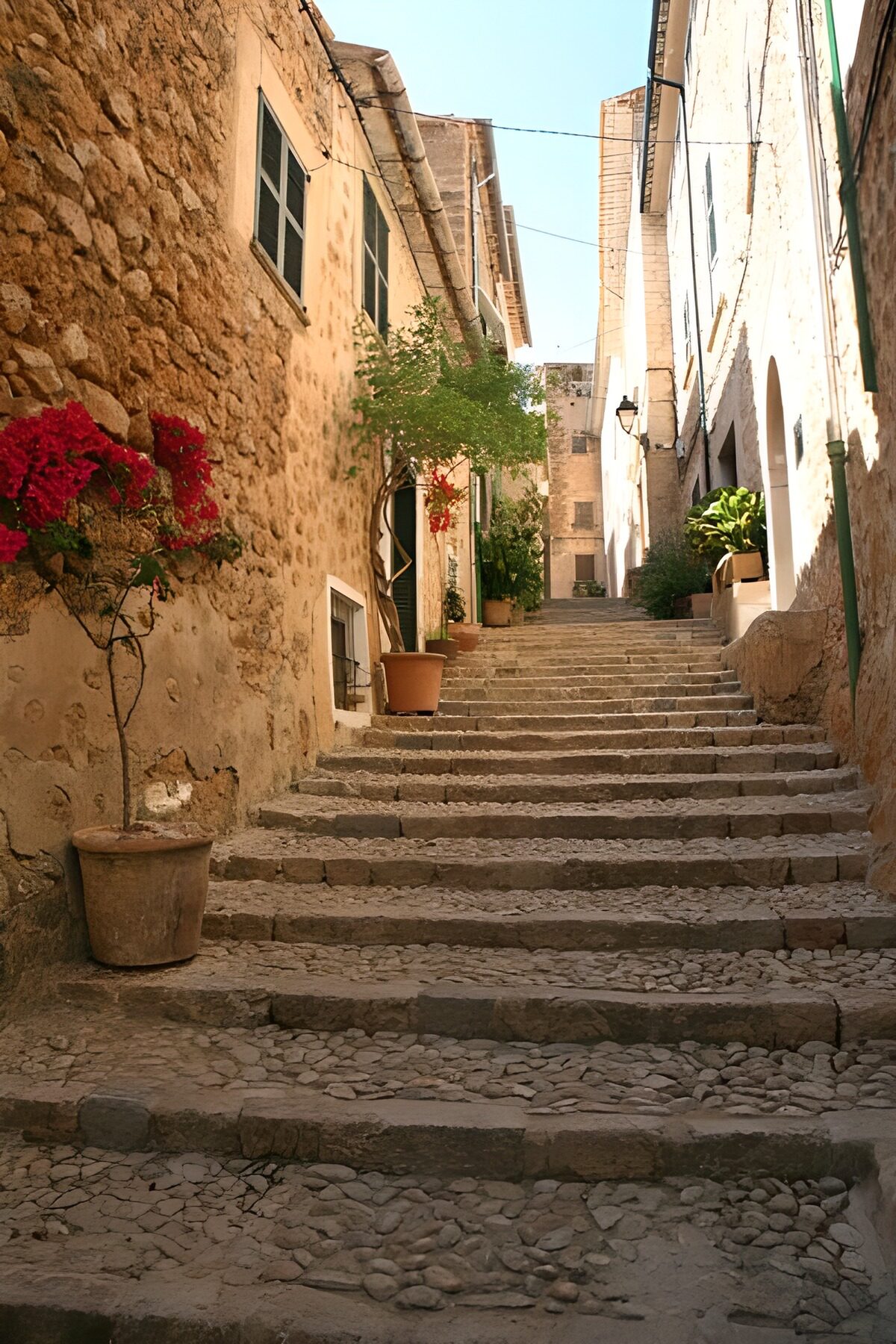 WCUK30623: Ascending steps to small street with houses 1