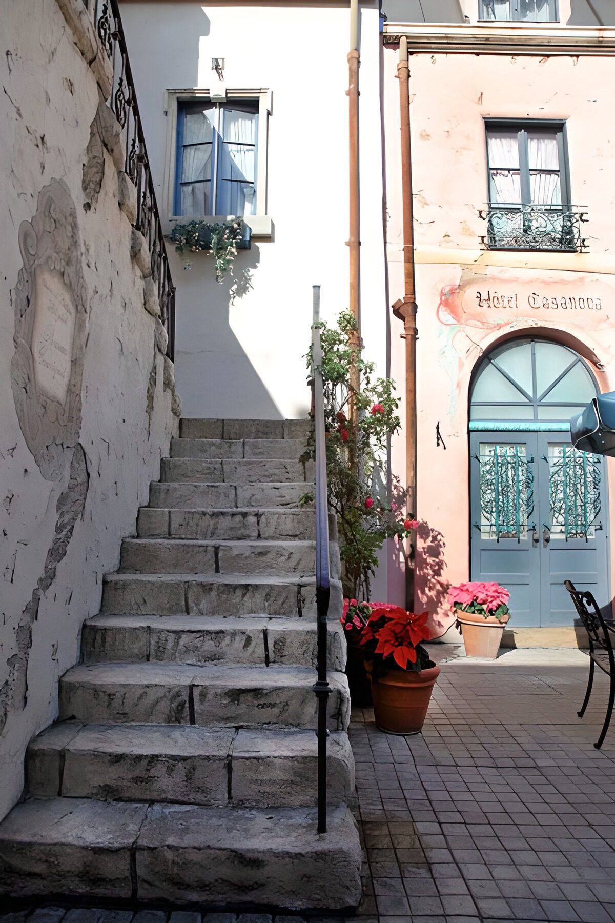 WCUK42615: Stairs of the house with old terrace