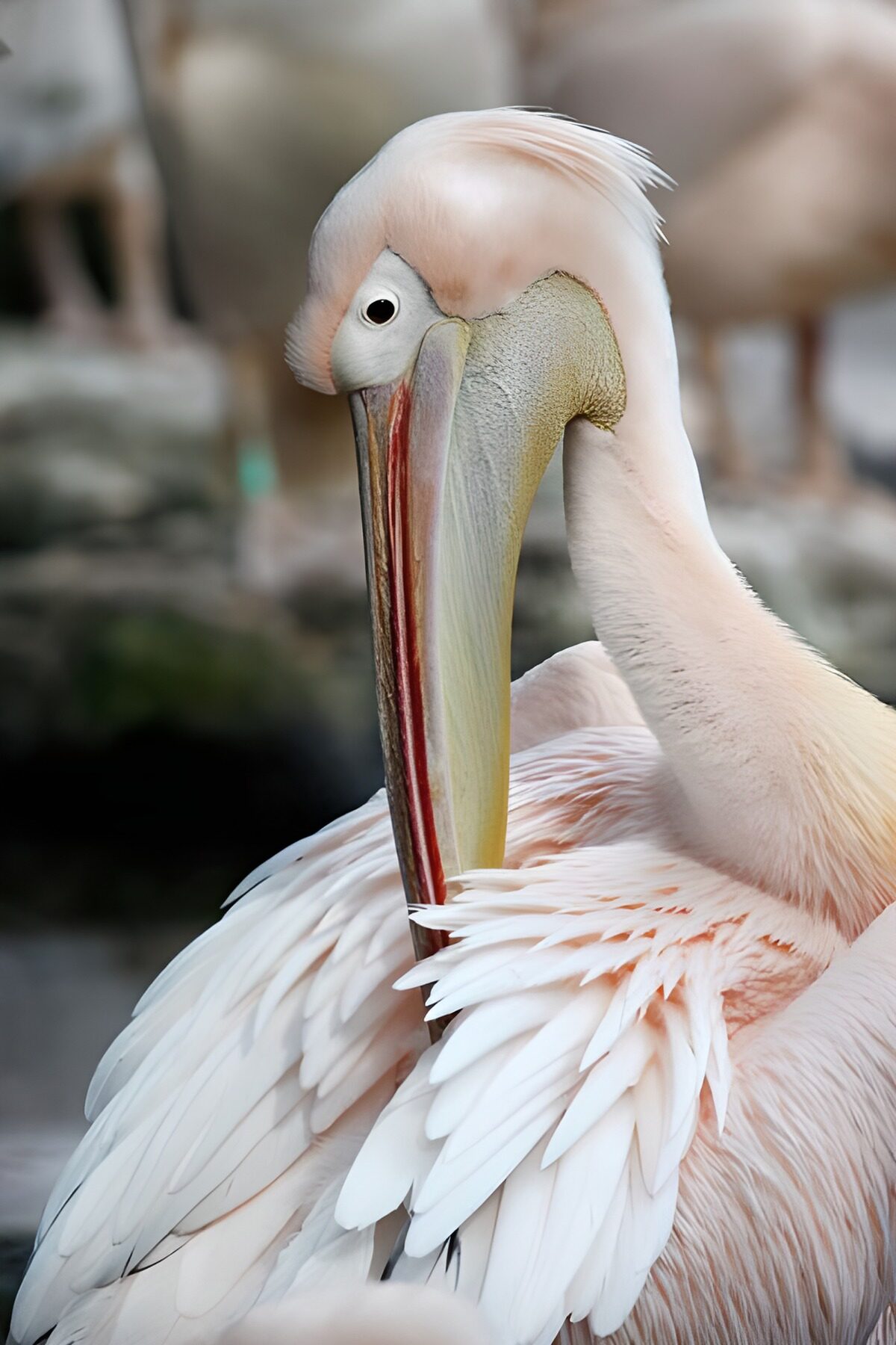 WCUK64651: Pelican preening itself