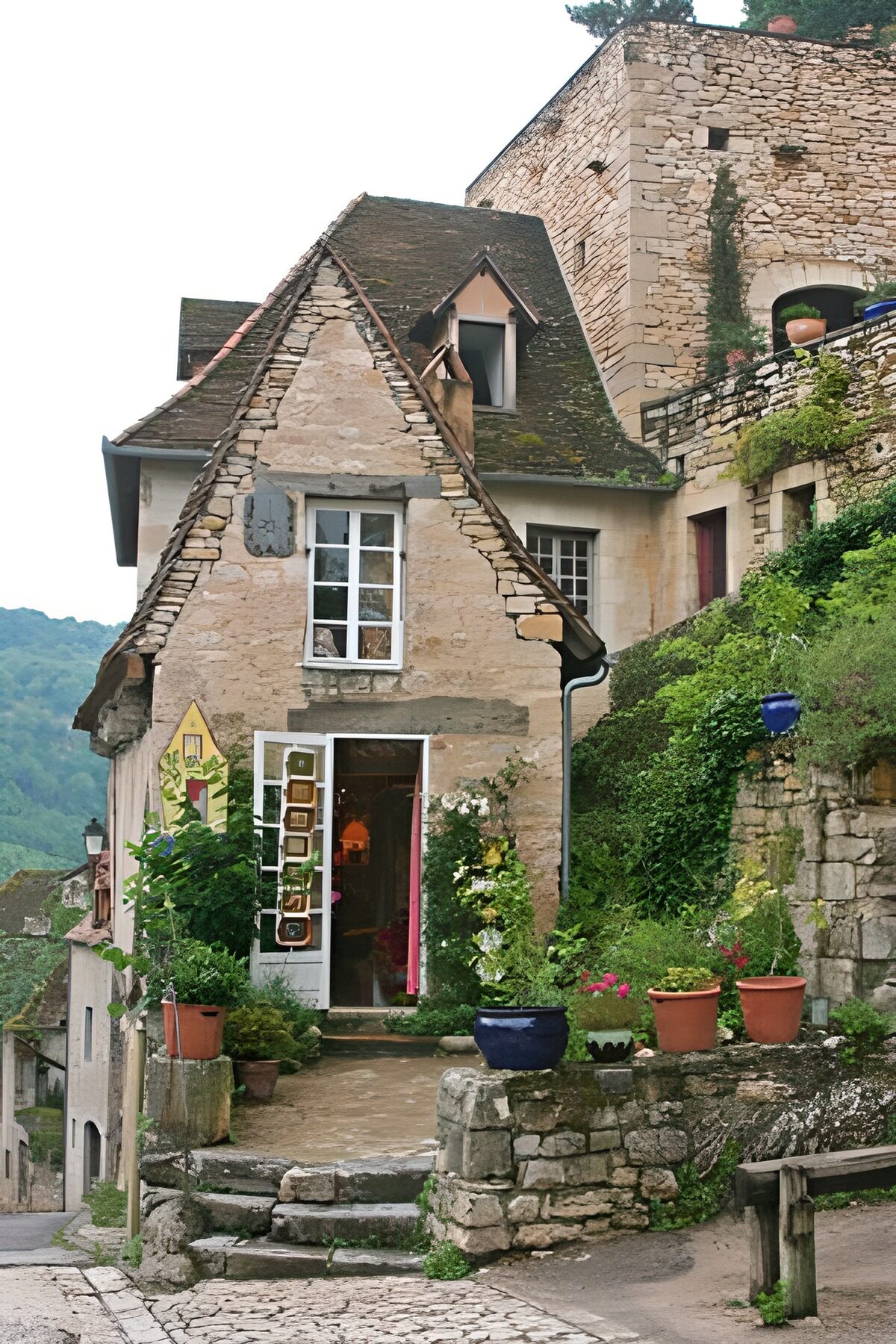WCUK23428: Typical house with steps and  path going down