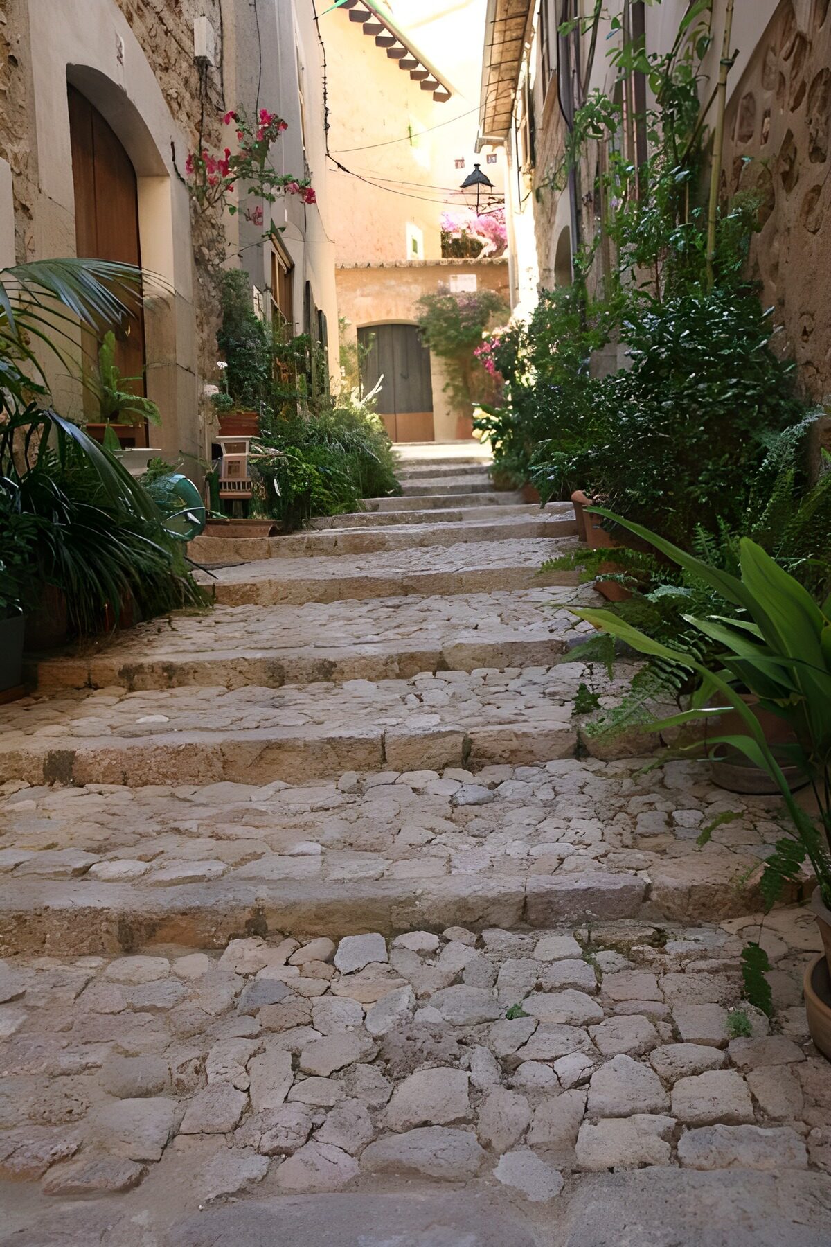 WCUK94169: Ascending stairs to small street with houses 5