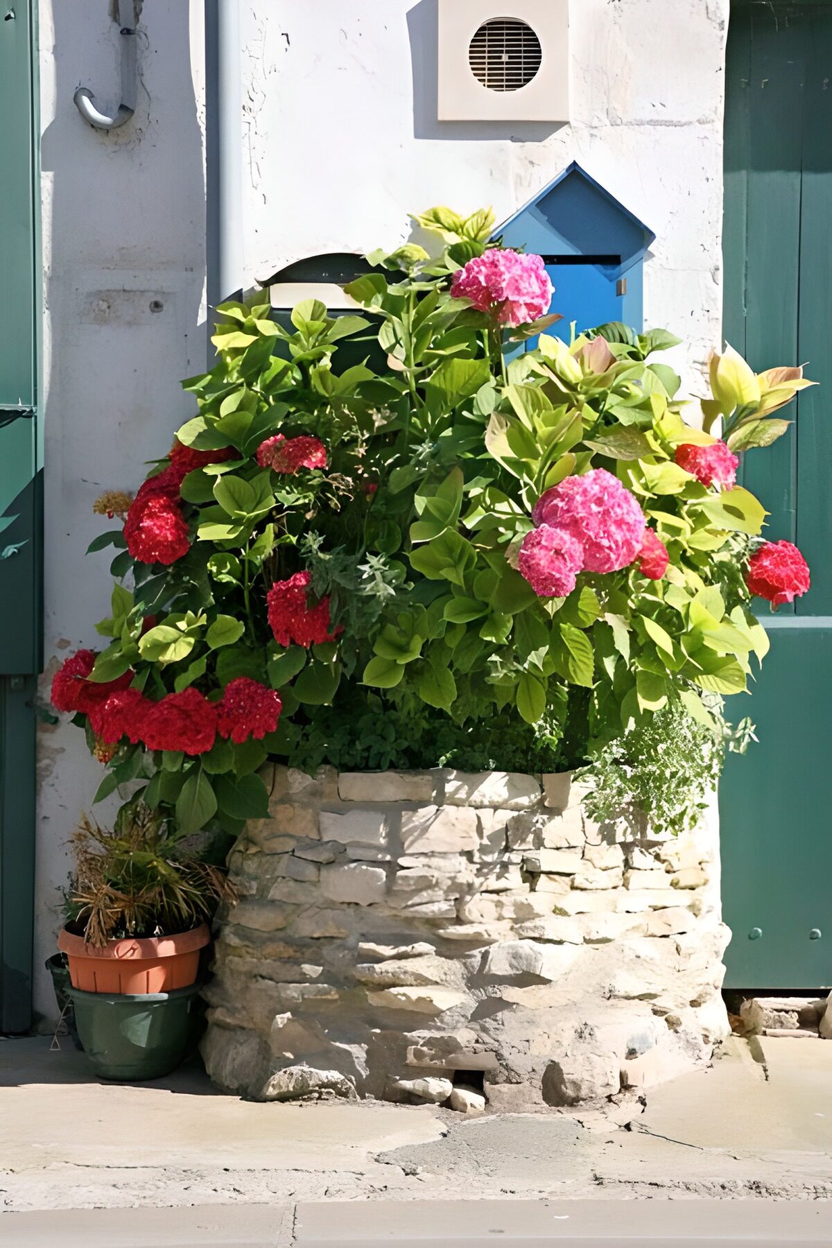 WCUK24123: Old well with flowers along the road